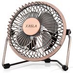 6 Inch Small USB Desk Fan, Mini Quiet Fan with Metal Construction & Strong Airflow & 360°Adjustable Tilt Angle, Personal Cooling Fan for Desktop Office (Bronze)