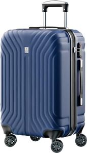 AnyZip Luggage Expandable PC ABS Durable Hardside Suitcase with Spinner Wheels TSA Lock Carry-On 20 Inch Blue