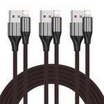 FEEL2NICE iPhone Charger Cable [MFi Certified] ，(3 Pack 2M) Nylon Braided Lightning Cable, iPhone Charging Cord USB Cable Compatible with iPhone 11/Pro/X/Xs Max/XR/8 Plus /7 Plus/6/ iPad （Black