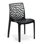 Supreme chairs Web Plastic Chair| Armless Chair for Dining Room Set, Cafe and Restaurents | Weight Bearing Upto 220kg | 6 Months Warranty*| (Color: Jet Black | Set of 1 Piece)