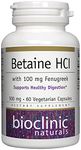 Bioclinic Naturals, Betaine HCL w/Fenugreek 60 vegcaps