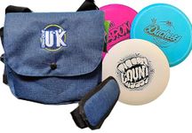 Disc Golf UK Starter Set with 3 Discs and a DGUK Satchel Bag - Frisbee Golf - Made in UK PDGA Approved