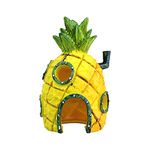 FuninCrea Aquarium Decorations, Resin Cave Ornaments Fish Tank Decoration Accessories for Pineapple House Betta Fish House Aquarium Ornament Aquatic Caves Hide Hut (Yellow)