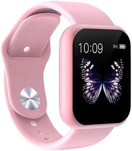 m i D20 Y68 Smart Watch for Kids Girls 9-12 Year Old, Mens, Girls, Women Id116 Plus 2024 Latest Brand for Android & iOS Phones Waterproof Activity Tracker,Digital Touchscreen HR Monitor - Pink
