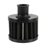 12MM Car Air Filter Universal Carbon Round Crank Case EngIne Breather Air Filter Oil Crankcase for Car Motorcycle Quad Bike Black