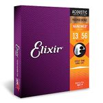 Elixir 16102 Strings Phosphor Bronze Acoustic Guitar Strings w NANOWEB Coating, Medium (.013-.056)