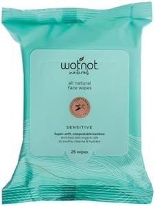 Wotnot Natural Organic Sensitive Facial Wipes, 25 count