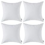 MIULEE Pack of 4 Outdoor Waterproof Throw Pillow Cover Home Pillow Case Decorating Cushion Covers Protectors for Tent Park Bed Sofa Chair Bedroom Decorative Pillowcases 45x45cm 18x18inch Off White