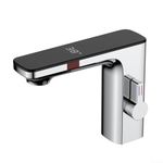 Automatic Infrared Sensor Faucet with Temperature Display, Smart Sensor Basin Faucet Digital Display Screen Hot Cold Water Mixer Tap, Touchless Tap Automatic Faucet(Chrome)