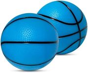 Botabee 5-Inch Glow in The Dark Small Basketball - 2 Pack Exciting Glowing Basketball Toys for Mini Hoops - Soft and Lightweight for Kids - Durable PVC Bouncy Balls - Easy-Grip Design - Blue