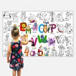 ALEX Art, Alphabet Poster for Kids - ABC and Number Giant Coloring Page - Preschool Learning Activities & Kindergarten Classroom Must Haves - Educational Posters for Toddlers Wall Size Large Sheet