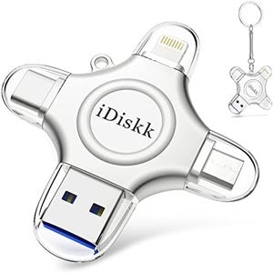 IDiskk 256G Lightning cle USB pour iPhone MFI Certified iPhone Memory Drive Stockage iPhone Travailler avec Les appareils USB-C, Derniers iOS, téléphones Android et PC