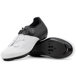 Tommaso Pista Stylish Women's Cycling Shoes, Road Bike, Indoor Cycling, Compatible with All Cleats, Black/White Elite, 8