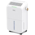 Dehumidifier for Basement with Drain Hose Max 34 Pints, KNKA 2500 Sq.Ft Dehumidifiers for Home, Large Room, Bathroom, Three Operation Modes, Intelligent Humidity Control, Dry Clothes, 24HR Timer