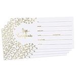 Blank Gift Certificates for Business - 25 Gold Foil Gift Certificate Cards with Envelopes for Spa, Salon, Restaurants, Custom Client Vouchers for Birthday, Work Gift Card - 3.75x7.5"