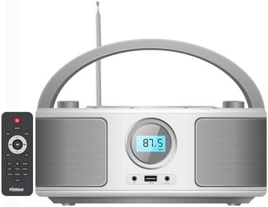 WIITHINK CD Radio Portable CD Player Boombox with Bluetooth,FM Radio,Remote Control,USB MP3 Playback,3.5mm AUX Headphone Jack and USB Input, CD-MP3/CD-R/CD-RW Compatible