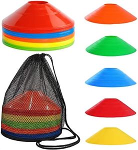 Taicols Agility Field Cones, 20 Pcs Soccer Markers Disc with Net Bag, Pro Disc Cones for Training Football, Soccer Cones Training Equipment for Low Profile Field Markers Training Football Basketball