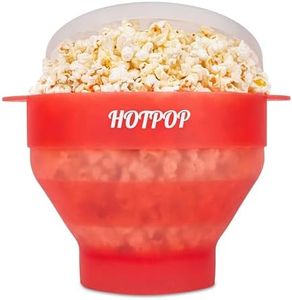 The Original Hotpop Microwave Popcorn Popper, Silicone Popcorn Maker, Collapsible Bowl BPA-Free and Dishwasher Safe- 20 Colors Available (Transparent Red)