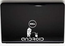 Android Peeing on Apple - 6 1/4" x 3 3/4" die Cut Vinyl Decal for Window, car, Truck, Tool Box, virtually Any Hard, Smooth Surface