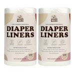 Mama Koala Babay Cloth Diaper Bamboo Liners, 100 Sheet Per Roll, 2 Pack