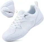DADAWEN Girls Cheer Shoes White Cheerleading Shoes Dance Athletic Training Tennis Breathable Women Youth Lightweight Competition Cheer Sneakers White US Size 7/EU Size 38