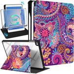 Kidcube for iPad 5th/6th Generation Case, for iPad Air 1st/2nd Gen, for iPad Pro 9.7 Inch Case for Women Girls Folio Cover with Pencil Holder Cute Design Aesthetic Rotating Stand Teen Cases 2018/2017