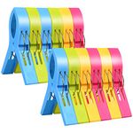 URAQT Beach Towel Clips, 12 Pcs Large Laundry Clip Clothes Pegs for Washing Line, Bright Color Plastic Towel Pegs for Sunbeds, Sun Loungers, Pool Chairs, Laundry