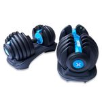 XRT65 Adjustable Dumbbells Set of 2 | 2.5Kgs - 24Kgs | Gym Equipment Set for Home Workout | Designed in America | Black (24 KGs + 24 KGs), Iron + Polypropylene + Nylon