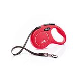 Flexi New Classic Tape Red Small 5m Retractable Dog Leash/Lead for dogs up to 15kgs/33lbs