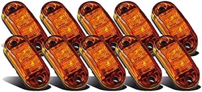 VIGORFLYRUN PARTS LTD 10x LED Luces Laterales del Marcador Luz de Gálibo para 12V 24V Remolque Camioneta Caravana Camión Camión Autobús SUV - Amarillo