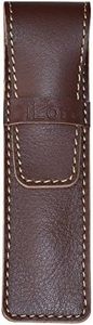 DiLoro Leather Pen Case Pouch Holder for One Fountain Ballpoint Rollerball Pen or Pencil (Redish Brown)