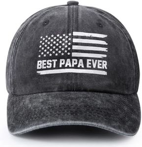 Papa Gifts, Papa Hat, Grandpa Birthday Gifts for Papa, Fathers Day Grandparents Day Gifts for Papa, Adjustable Baseball Cap, Grey, One Size-Large