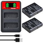 Pickle Power 2 Pack EN-EL14 Battery & Dual Battery Charger LED Display for Nikon D5600 D5500 D5300 D5200 D5100 D3500 D3400 D3300 D3200 D3100 Df Coolpix P7800 P7700 P7200 P7100 P7000 Cameras