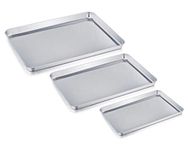 Baking Pan Set of 3, Stainless Steel Baking Tray Sheet Professional, Non Toxic & Healthy, Mirror Finish & Rust Free, Easy Clean & Dishwasher Safe