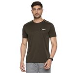 Van Heusen Performance Men Regular Fit T-Shirt - 100% Polyester - Swift Dry, Crew Neck, Shoulder Bonding_61005_Military Green_L