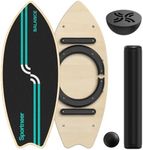 Sportneer Balance Board Upgrade – 8-in-1 Wooden Wobble Board with Roller, Rubber Ball & Half Ball, Balance Trainer for Adults, Core Strength & Physical Therapy Equipment 450 LBS