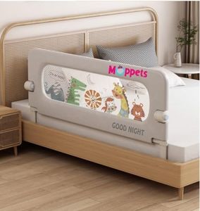 Moppets Bed Rails for Baby Safety/Bed Side Protactor Guard from Falling with Instant Set up, 14 Level Hight Adjustment & Easy to Fold - (1.8 Meter/ 6FT) Reinforced U Base - Pack of 1