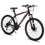 Hiland 26 Inch Mountain Bike, 21 Speeds Bicycle, Aluminum Frame Mountain Bike with Disc-Brake for Men Women Men's MTB Bicycle, Black
