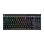 Logitech G PRO X TKL LIGHTSPEED Wireless Gaming Keyboard, Ultra Portable Tenkeyless Design, LIGHTSYNC RGB, Tactile Switches (GX Brown), QWERTY UK English Layout, Black