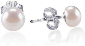 Limerencia Hypoallergenic F136 Pure Ttitanium Handpicked White Freshwater Cultured Pearl Earrings G23 Implant Grade Piercing Studs (7mm - 7.5mm, Titanium)