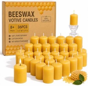 Beeswax Votive Candles 36 Pack Votive Candle Bulk,11-12 Hours Burn Time Unscented Beeswax Candle,100% Natural Pure Bees Wax Candle Small Candles for Prayers Relax（36 Pack）