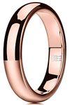 THREE KEYS JEWELRY Womens Rings Unique Rose Gold Tungsten Carbide for Man Domed 4mm Ring Wedding Band Gifts Bands Rings for Women Size 11