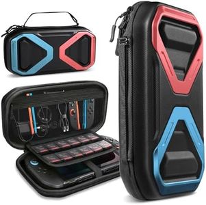 SUPCASE for Nintendo Switch 2 Carrying Case 2025, [12 Game Card Storage] [Military-Grade Protection] Spacious Portable Hard Shell Travel Bag for Nintendo Switch 2 Console & Accessories, Blue/Red