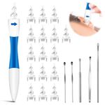 XdealCozyxc UK Earwax Remover Tool, Ear Wax Cleaner, Silicone Safe Soft Ear Cleaners with 16 PCS Replacement Tips for Adult & Kids