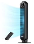 Dreo 28dB Silent Tower Fan, 25ft/s Velocity Electric Cooling Fan with Remote Control 90° Oscillating 4 Speeds 4 Modes 8H Timer LED Display, Quiet Standing Bladeless Floor Fans for Bedroom, Nomad One