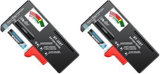 Dlyfull Magnetic Battery Tester Universal Battery Checker for AA AAA C D 9V 1.5V Button Cell Batteries, Requires No Battery to Operate (Pack of 2)