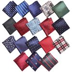 Voittozege 18 Pcs Pocket Squares Sets for Man, Pocket Square Handkerchief Mens Silk Pocket Square Set Handkerchiefs Men Suit Jacket Pocket Square Handkerchiefs for Wedding Party Gift, Multicolor