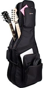 Protec CF234DBL Double Electric Guitar Gig Bag, Gold Series (Fits Strat, Tele, & Les Paul Shaped Guitars),Black