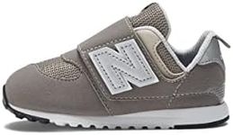 New Balance Kid's 574 NEW-B V1 Hook & Loop Sneaker, Rain Cloud/Silver Metallic, 4 XW Infant