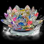 Crystu Vastu Feng Shui Transparent Adventure Crystal Lotus For Positive Energy Gift Item And Good Luck & Brings Prosperity, Success, 9 Centimeters